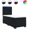 Image de vidaXL Lit boxspring avec matelas noir 90x200 cm velours