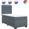 Image de vidaXL Lit boxspring avec matelas gris foncé 90x200 cm velours