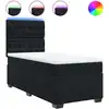 Image de vidaXL Lit boxspring avec matelas noir 90x200 cm velours