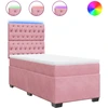 Image de vidaXL Lit boxspring avec matelas rose 90x200 cm velours