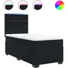 Image de vidaXL Lit boxspring avec matelas noir 90x200 cm velours
