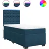 Image de vidaXL Lit boxspring avec matelas bleu 90x200 cm velours