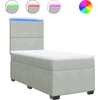 Image de vidaXL Lit boxspring avec matelas gris clair 100x200 cm velours