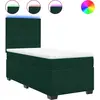 Image de vidaXL Lit boxspring avec matelas vert foncé 100x200 cm velours