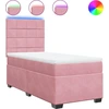 Image de vidaXL Lit boxspring avec matelas rose 100x200 cm velours