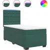 Image de vidaXL Lit boxspring avec matelas vert foncé 100x200 cm velours