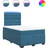 Image de vidaXL Lit boxspring avec matelas bleu 120x190 cm velours