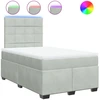 Image de vidaXL Lit boxspring avec matelas gris clair 120x200 cm velours