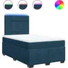 Image de vidaXL Lit boxspring avec matelas bleu 120x200 cm velours