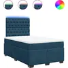 Image de vidaXL Lit boxspring avec matelas bleu 120x200 cm velours