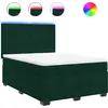 Image de vidaXL Lit boxspring avec matelas vert foncé 140x190 cm velours