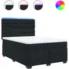 Image de vidaXL Lit boxspring avec matelas noir 140x190 cm velours