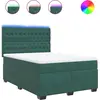 Image de vidaXL Lit boxspring avec matelas vert foncé 140x190 cm velours