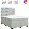 Image de vidaXL Lit boxspring avec matelas gris clair 140x190 cm velours