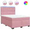 Image de vidaXL Lit boxspring avec matelas rose 140x190 cm velours