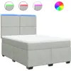 Image de vidaXL Lit boxspring avec matelas gris clair 140x200 cm velours