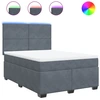 Image de vidaXL Lit boxspring avec matelas gris foncé 140x200 cm velours