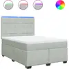 Image de vidaXL Lit boxspring avec matelas gris clair 140x200 cm velours