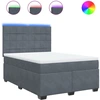 Image de vidaXL Lit boxspring avec matelas gris foncé 140x200 cm velours