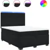 Image de vidaXL Lit boxspring avec matelas noir 140x200 cm velours