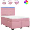 Image de vidaXL Lit boxspring avec matelas rose 140x200 cm velours