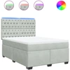 Image de vidaXL Lit boxspring avec matelas gris clair 140x200 cm velours
