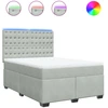 Image de vidaXL Lit boxspring avec matelas gris clair 140x200 cm velours