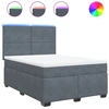 Image de vidaXL Lit boxspring avec matelas gris foncé 160x200 cm velours