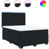 Image de vidaXL Lit boxspring avec matelas noir 160x200 cm velours