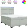 Image de vidaXL Lit boxspring avec matelas gris clair 160x200 cm velours
