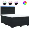 Image de vidaXL Lit boxspring avec matelas noir 160x200 cm velours