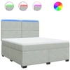 Image de vidaXL Lit boxspring avec matelas gris clair 180x200 cm velours