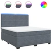 Image de vidaXL Lit boxspring avec matelas gris foncé 180x200 cm velours