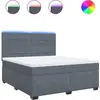 Image de vidaXL Lit boxspring avec matelas gris foncé 180x200 cm velours