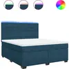 Image de vidaXL Lit boxspring avec matelas bleu 180x200 cm velours