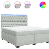 Image de vidaXL Lit boxspring avec matelas gris clair 180x200 cm velours