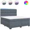 Image de vidaXL Lit boxspring avec matelas gris foncé 180x200 cm velours