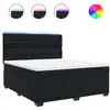Image de vidaXL Lit boxspring avec matelas noir 180x200 cm velours