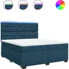 Image de vidaXL Lit boxspring avec matelas bleu 180x200 cm velours