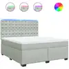 Image de vidaXL Lit boxspring avec matelas gris clair 180x200 cm velours