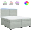 Image de vidaXL Lit boxspring avec matelas gris clair 200x200 cm velours