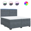 Image de vidaXL Lit boxspring avec matelas gris foncé 200x200 cm velours