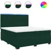 Image de vidaXL Lit boxspring avec matelas vert foncé 200x200 cm velours