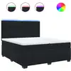 Image de vidaXL Lit boxspring avec matelas noir 200x200 cm velours