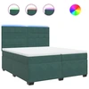 Image de vidaXL Lit boxspring avec matelas vert foncé 200x200 cm velours