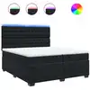 Image de vidaXL Lit boxspring avec matelas noir 200x200 cm velours