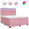 Image de vidaXL Lit boxspring avec matelas rose 200x200 cm velours