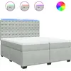 Image de vidaXL Lit boxspring avec matelas gris clair 200x200 cm velours