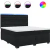 Image de vidaXL Lit boxspring avec matelas noir 200x200 cm velours