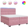 Image de vidaXL Lit boxspring avec matelas rose 200x200 cm velours